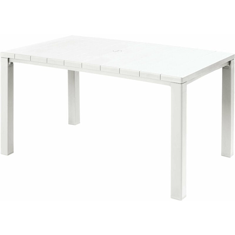 Tavolo rettangolare dogato in resina Keter 147x90xH74 cm - White