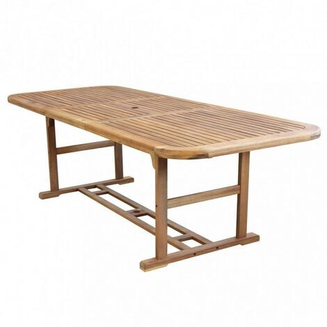 TAVOLO RETTANGOLARE IN ACACIA DOPPIO SPESSORE 44MM 180/240X100X74H ALLUNGABILE