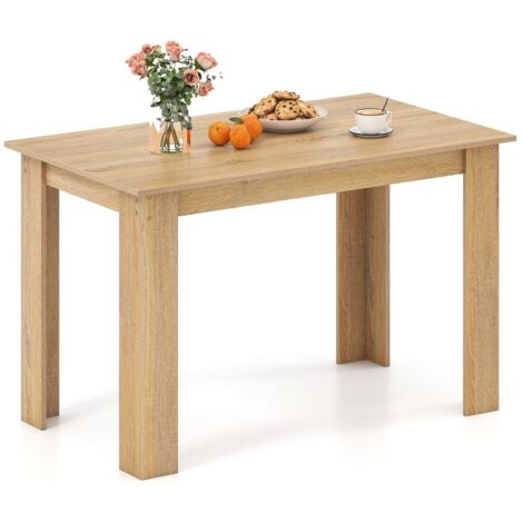 Tavolo rettangolare in legno da cucina moderno in stile rustico, Tavolo da pranzo 120 CM per angolo colazione Naturale