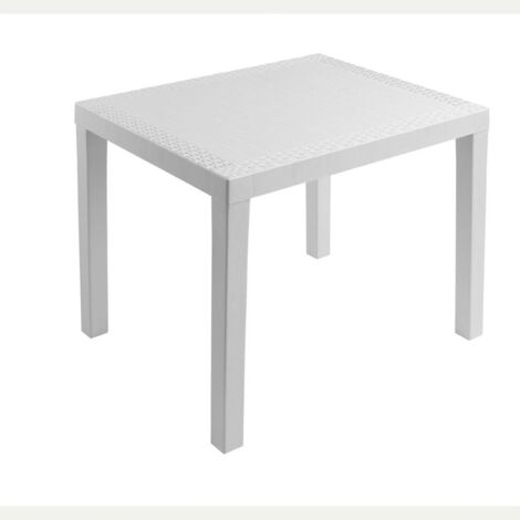 TAVOLO RETTANGOLARE IN PLASTICA PLP POKER BIANCO 78X65X72H