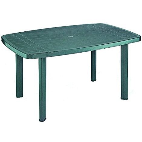 Tavolo Rettangolare in Resina da Esterno-Giardino Faro Verde 137x85 cm