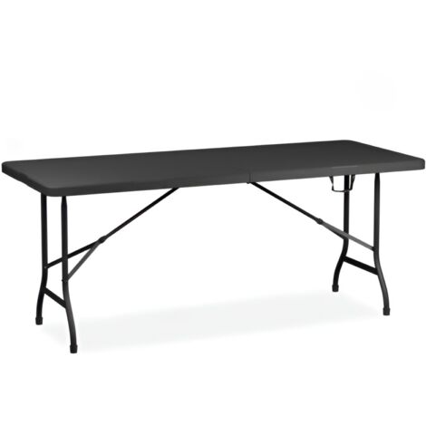 TAVOLO RICHIUDIBILE CM 180X75 IN METALLO E PLASTICA ANTRACITE