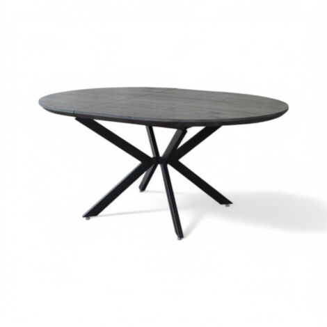 Tavolo rotondo allungabile antracite in melaminico effetto legno 120x120/160xH76