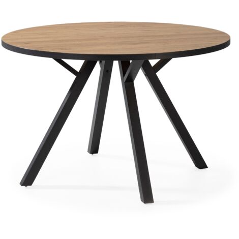 Tavolo rotondo con gambe in metallo nero L120 cm - BENI