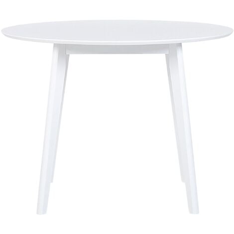 Tavolo Rotondo da Pranzo Cucina Piano MDF 100 cm Bianco Roxby
