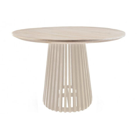Tavolo Rotondo Fisso Ø 130x75 cm Caffè White in Legno Naturale