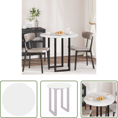 Tavolo rotondo -  Piano del tavolo Bianco 80 x 80 x 1,5 cm Legno multistrato
