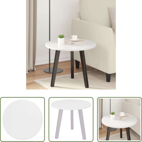 Tavolo rotondo -  Piano del tavolo Bianco lucido 50 x 50 x 1,5 cm