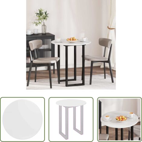 Tavolo rotondo -  Piano del tavolo Bianco lucido 70 x 70 x 1,5 cm