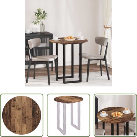 Tavolo rotondo -  Piano del tavolo Legno vecchio 70 x 70 x 1,5 cm