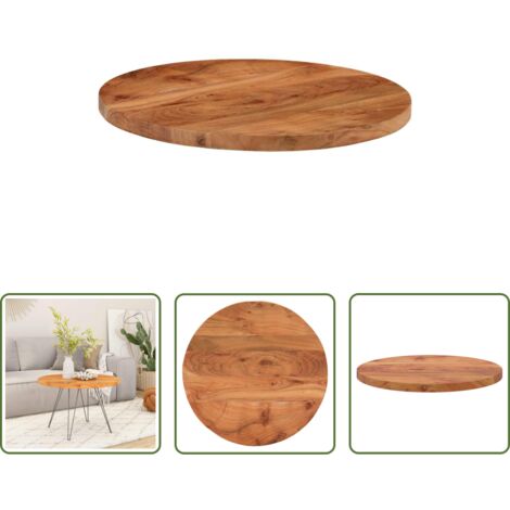 Tavolo rotondo -  Piano per Tavolo Ø40x3,8 cm Rotondo in Legno Massello di Acacia