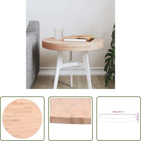 Tavolo rotondo -  Piano per Tavolo Ø40x4 cm Rotondo in Legno Massello di Faggio