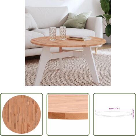 Tavolo rotondo -  Piano per Tavolo Ø80x1,5 cm Rotondo in Legno Massello di Faggio