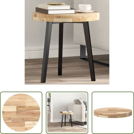 Tavolo rotondo -  Piano Tavolo Rotondo Ø40x4 cm in Legno Massello di Acacia