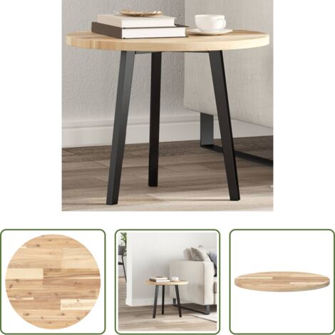 Tavolo rotondo -  Piano Tavolo Rotondo Ø50x2 cm in Legno Massello di Acacia
