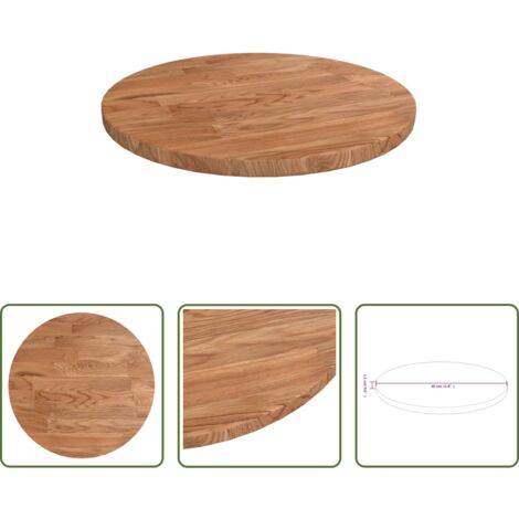 Tavolo rotondo -  Piano Tavolo Rotondo Marrone Chiaro Ø30x1,5 cm Rovere Trattato