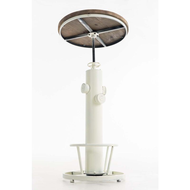 Tavolo Bar Cucina Industriale I Tavolo Legno Regolabile 100-123 cm Bianco Antico CLP Tavolo Rotondo Ruhr /Ø 60 cm