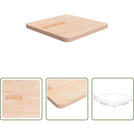 Tavolo rovere -  Piano Tavolo Quadrato 40x40x2,5 cm Massello Rovere Non Trattato