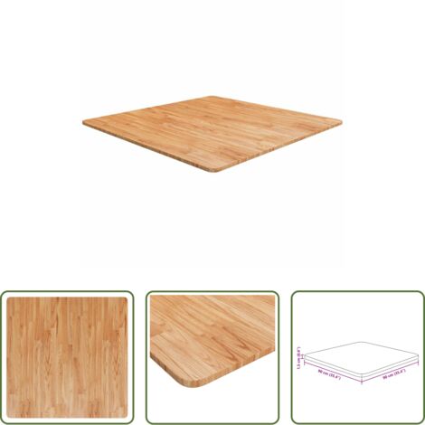 Tavolo rovere - Piano Tavolo Quadrato Marrone Chiaro 90x90x1,5 Rovere Trattato