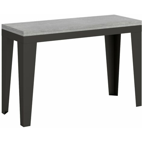 Tavolo Salvaspazio Allungabile 120/200x45/90x80/78 cm Flame Double Cemento