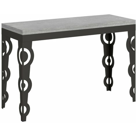 Tavolo Salvaspazio Allungabile 120x45/90x80/78 cm Karamay Double Cemento