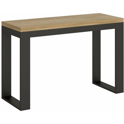 Tavolo Salvaspazio Allungabile 120x45/90x80/78 cm Tecno Double Quercia Naturale