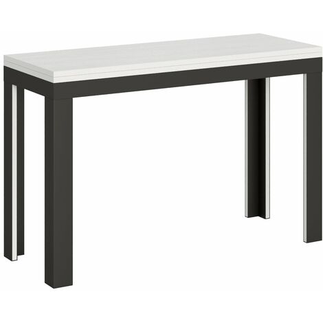 Tavolo Salvaspazio Allungabile 120x45/90x80/79 Tavolo Linea Double Bianco Frassino