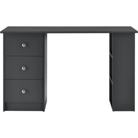 Tavolo scrittoio postazione computer con 3 cassetti 120 cm grigio scuro 030004711