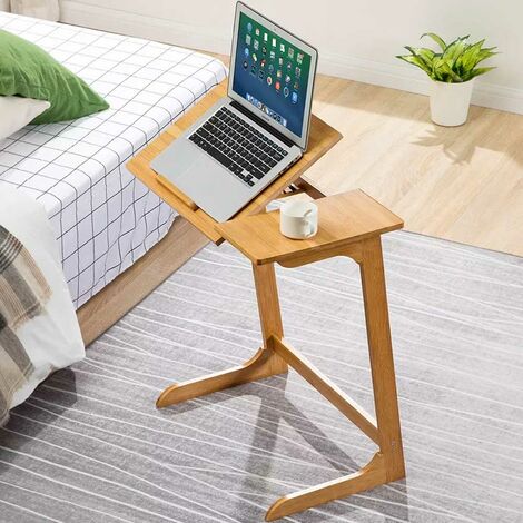 tavolino porta PC da letto 55x35x26cm, in legno, regolabile con