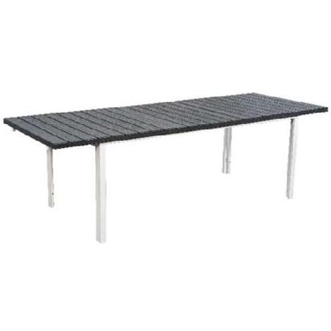 TAVOLO """STINTINO""" ALL. 180/240X89X76HCM PAPILLON BIANCO DOGHE PVC GRIGIO