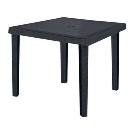 TAVOLO TAVOLI IN RESINA BOHEME DA ESTERNO CM 90X90XH74 ANTRACITE RATTAN (16308)