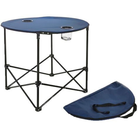 Tavolo tavolino comodo da trasportare con sacca trekking spiaggia mare pic nic montagna prato richiudibile facile cm 60 blu