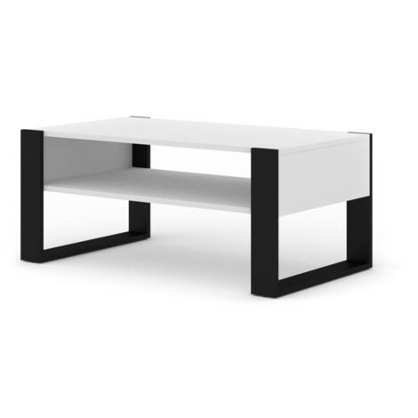 Tavolo Tavolino da caffè con doppio ripiano 110x48Hx60