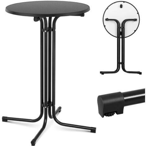 Tavolo, tavolo da bar rotondo, alto, pieghevole, dia. 70 cm alto 110 cm nero