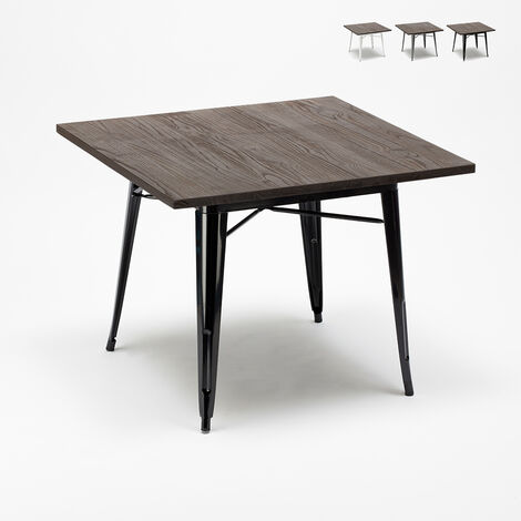 Tavolo quadrato in legno e acciaio (80x80) - Arredamento e Casalinghi In  vendita a Livorno