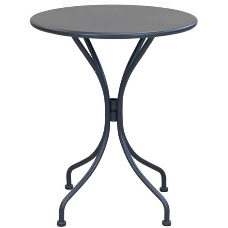 Tavolo tondo Ø60 da esterno giardino per bar e pub con struttura in acciaio Iron Round -  Tan