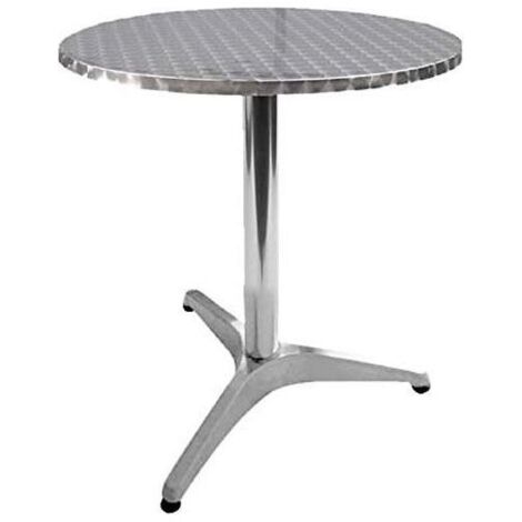 Tavolo Tondo In Alluminio Acciaio Inox Tavolino Bar Pub 60x70h Snack
