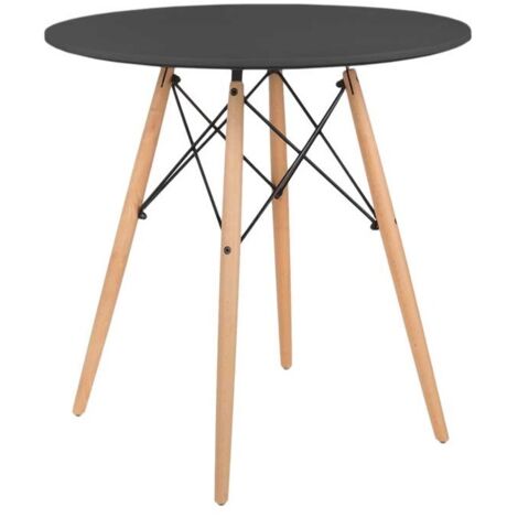 Tavolo tondo moderno urban industrial nero cm 60
