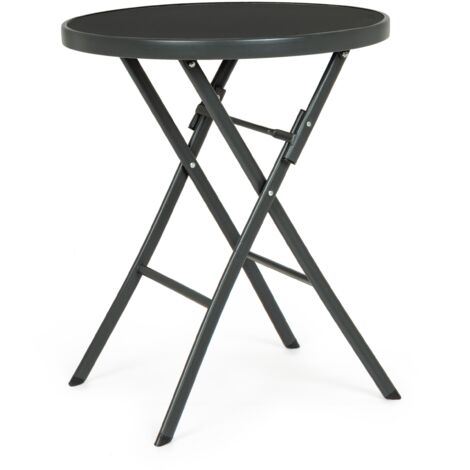 Tavolo tondo  pieghevole "Martinez" in acciaio 60 cm