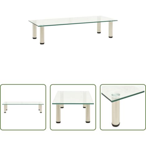 Tavolo TV - 322766  TV Stand Transparent 80x35x17 cm Tempered Glass