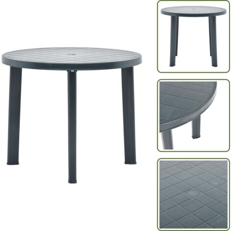 Tavolo verde - vidaXL Tavolo da Giardino Verde 89 cm in Plastica - Tavolo da esterno