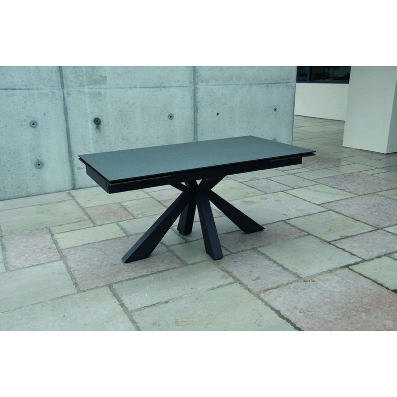 Tavolo vetroceramica effetto pietra nera allungabile 160x90 cm - 240x90 cm