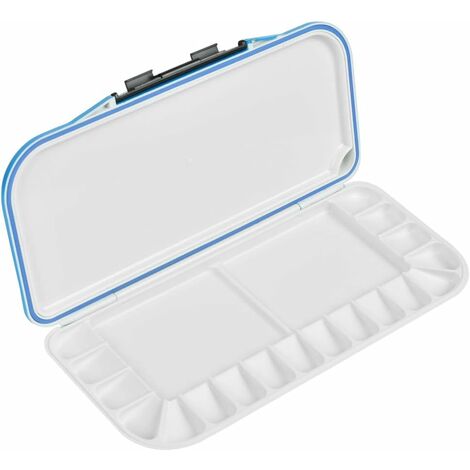 Tavolozza per pittura ad acquerello a 18 slot, tavolozza in plastica portatile per pittura ad acquerello, acrilico e olio (blu) 270 × 128 × 25 mm