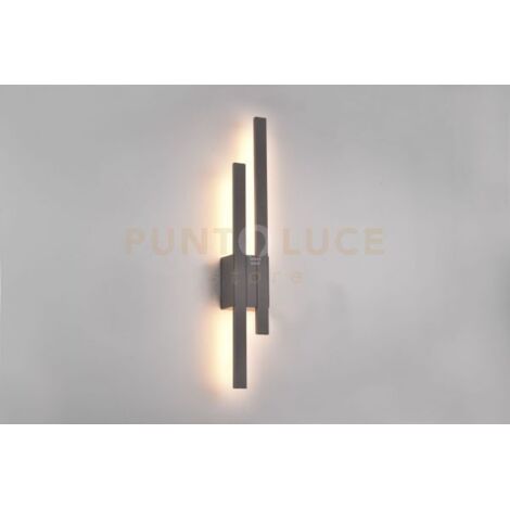 TAWA APPLIQUE DA ESTERNO FUSIONE ALLUMINIO ANTRACITE A LED 18W 1800lm, 3000K LUCE INDIRETTA H. 61,5CM IP54
