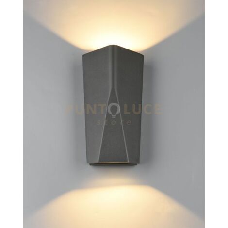 TAY APPLIQUE LEDCHIP 9W 1160lm, 3000K OSRAM DA ESTERNO FUSIONE DI ALLUMINIO COLORE ANTRACITE BI-EMISSIONE H. 20CM IP65