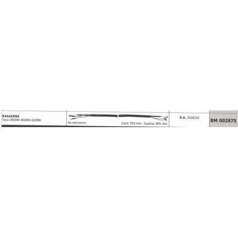 TAYA câble accélérateur tondeuse 2600W 3600W 4200W câble 935 mm gaine 805 mm