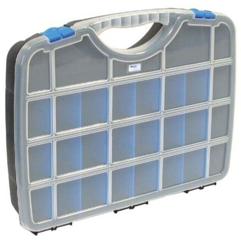 Perel - tayg boîte de rangement box basic 02, 388 x 290 x 61 mm (jusqu'à 26 compartiments, noir/bleu, 023552