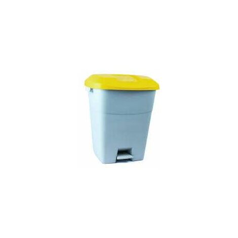 TAYG CONTENEDOR .50L.PEDAL GRIS TAPA AMARILLA 400430509