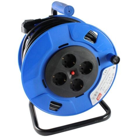 TAYG extensible 3x1.5  25 metros 772603 , Extensible eléctrico 772603 de 25 metros. - Cable H05W F 3G1.5. - Con 4 bases 2PT con termostato. - Potencia 250V 13A 3.000W. - Carrete de