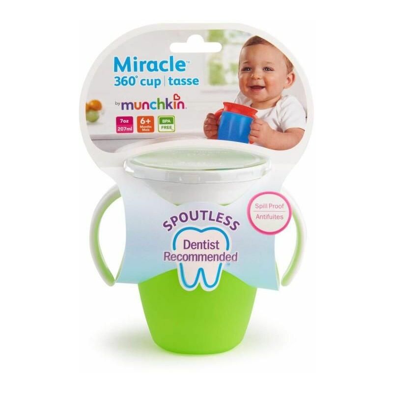 

Taza antigoteo 360 con asas 200 ml Miracle verde